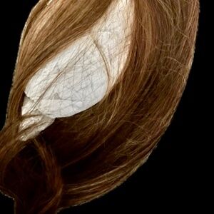 22” Brown Red Highlighted  Topper Wavy High Density Synthetic Hair